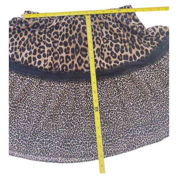 MICHAEL Michael Kors Animal Print Elastic Band Waist Tiered Ruffle Hem Skirt New - Picture 5 of 11
